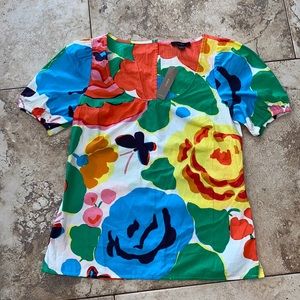 BNWT J CREW Wmns sz 0 scoopneck cotton poplin top